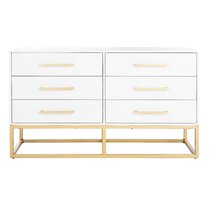 White dresser with on sale gold accents